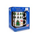 Ver imagem 7 de Kit 2 Xícaras de Chá c/ Suporte Estampa Natal Pinheiros Porcelana 200ml Empilháveis