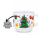 Ver mais imagens de Kit 2 Xícaras de Chá c/ Suporte Estampa Natal Pinheiros Porcelana 200ml Empilháveis