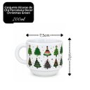 Ver imagem 6 de Kit 2 Xícaras de Chá c/ Suporte Estampa Natal Pinheiros Porcelana 200ml Empilháveis