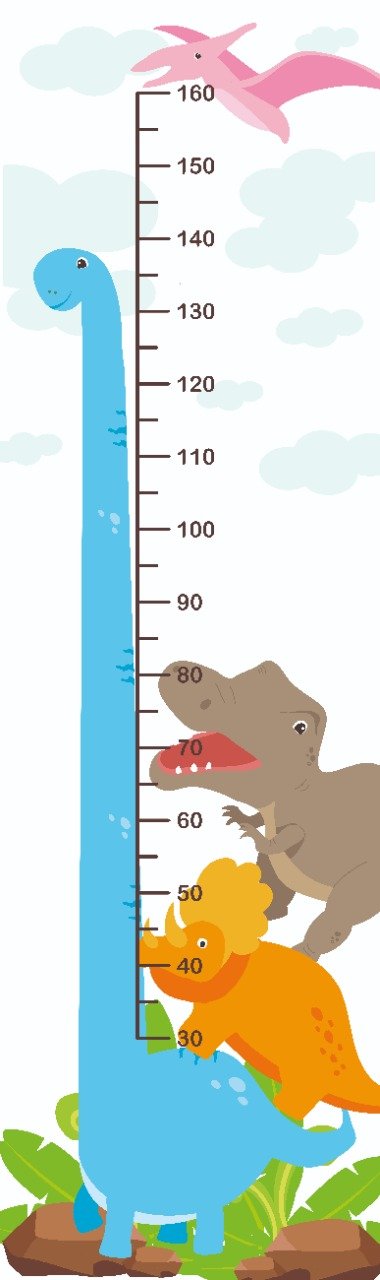 Régua de Crescimento Infantil Adesivo de Parede Dinossauro - 4