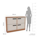 Ver imagem 4 de Sapateira Valência com 4 Gavetas 110x92cm Creme/Freijó 250694