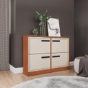 Ver imagem 1 de Sapateira Valência com 4 Gavetas 110x92cm Creme/Freijó 250694
