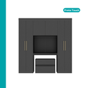 Ver imagem 7 de Guarda Roupa Casal 6 Portas 2 Gavetas Porto Carraro Preto