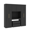 Ver imagem 6 de Guarda Roupa Casal 6 Portas 2 Gavetas Porto Carraro Preto