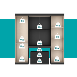 Guarda Roupa Casal 6 Portas 2 Gavetas Porto Carraro Preto - 10 Guarda Roupa Casal 6 Portas 2 Gavetas Porto Carraro Preto - 10