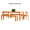 Ver imagem 4 de Mesa de Jantar 180cm 1555nc com 2 Cadeiras 1557nc e 2 Bancos 1556nc Nature Rústico Claro Finestra