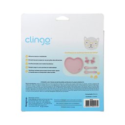 Prato de Silicone com Divisória e Ventosa Rosa - Clingo - 3