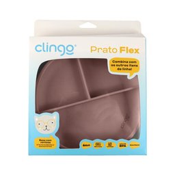 Prato de Silicone com Divisória e Ventosa Rosa - Clingo - 4