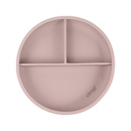 Prato de Silicone com Divisória e Ventosa Rosa - Clingo - 6