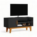 Ver imagem 2 de Rack com Prateleiras Denver Preto e Naturalle Carmolar