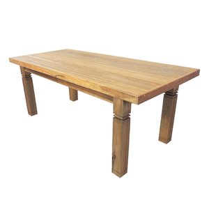 Mesa Jantar Área Gourmet Colonial Madeira Maciça 1,80m Movelaria Leal Mesa de Jantar Estilo Colonial
