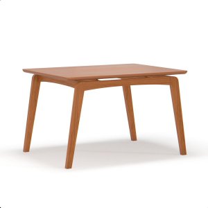 Mesa de Jantar Ravi Nature Base de Madeira Maciça e Mdf 120x90cm