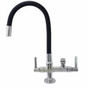 Ver imagem 1 de 2142 C80 Torneira Bica Móvel Gourmet Tubo Flexível Preto Bancada Pia Cozinha P/ Filtro 1/4" ou Purif