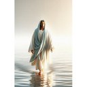Ver imagem 2 de Quadro Decorativo 1 Tela Religioso Jesus Caminhando sobre As Águas