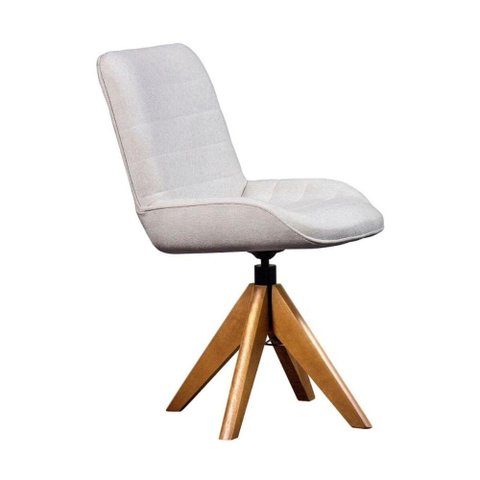Cadeira de Jantar Estofada e Giratória Multimóveis Cr50095 Off White