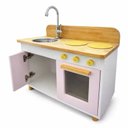 Ver imagem 3 de Fogão Cozinha Infantil de Madeira Brinquedo Educativo Resistente Estilo Montessori Rosa
