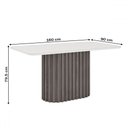 Ver imagem 3 de Mesa de Jantar 6 Lugares Stella com Vidro Nature/off White/marrom Amêndoa - Panorama Móveis