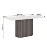 Mesa de Jantar 6 Lugares Stella com Vidro Nature/off White/marrom Amêndoa - Panorama Móveis - 3