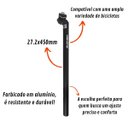 Ver imagem 4 de Kit Canote Selim 27.2mm X 450mm + Abraçadeira 31.8mm High One Canote Comprido 27.2 Selim Longo com a