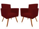 Ver imagem 1 de Kit 2 Poltronas Decorativa Bia Suede Marsala Pés Madeira Mz Decor