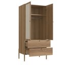 Ver imagem 3 de Guarda Roupas 2 Portas 2 Gavetas Palhinha Pé Madeira Oslo Artesano | Hanover