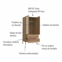 Ver imagem 6 de Guarda Roupas 2 Portas 2 Gavetas Palhinha Pé Madeira Oslo Artesano | Hanover