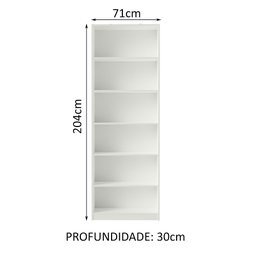 Estante Livreiro Madesa 6908 com 6 Nichos Branco Cor:Branco - 3
