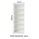 Ver imagem 3 de Estante Livreiro Madesa 6908 com 6 Nichos Branco Cor:Branco