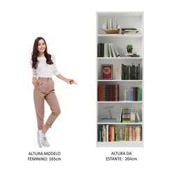 Estante Livreiro Madesa 6908 com 6 Nichos Branco Cor:Branco - 4