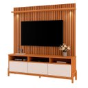 Ver imagem 1 de Rack Bancada com Painel 1 Porta 2 Gavetas para Tv de até 70" Viron Jequitibá Ripado 3d/off White