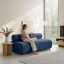 Ver imagem 7 de Sofá 3 Lugares e Puff para Sala Orgânico Nara Base Fixa Moderno Bouclê D03 - D'Rossi