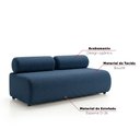 Ver imagem 5 de Sofá 3 Lugares e Puff para Sala Orgânico Nara Base Fixa Moderno Bouclê D03 - D'Rossi