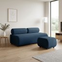 Ver imagem 1 de Sofá 3 Lugares e Puff para Sala Orgânico Nara Base Fixa Moderno Bouclê D03 - D'Rossi