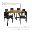 Ver imagem 6 de Conjunto Sala de Jantar Mesa Redonda 6 Cadeiras com Braço MDF Coliseu Preto