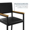 Ver mais imagens de Conjunto Sala de Jantar Mesa Redonda 6 Cadeiras com Braço MDF Coliseu Preto