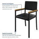 Ver imagem 7 de Conjunto Sala de Jantar Mesa Redonda 6 Cadeiras com Braço MDF Coliseu Preto