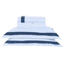Ver imagem 1 de Roupa de Cama Casal Queen Laisa 400 Fios Egípcio 100% Algodão 04 Peças - Azul