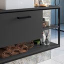 Ver imagem 3 de Gabinete Suspenso para Cuba Banheiro 1 Pt Basc P1007 Preto Grafite Pp Preto Grafite