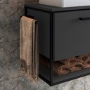 Ver imagem 5 de Gabinete Suspenso para Cuba Banheiro 1 Pt Basc P1007 Preto Grafite Pp Preto Grafite