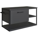 Ver imagem 1 de Gabinete Suspenso para Cuba Banheiro 1 Pt Basc P1007 Preto Grafite Pp Preto Grafite