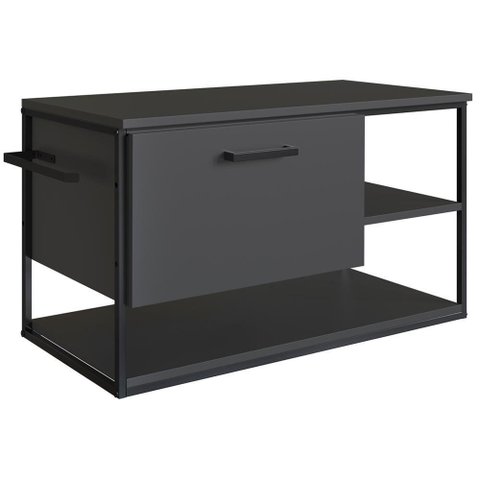 Gabinete Suspenso para Cuba Banheiro 1 Pt Basc P1007 Preto Grafite Pp Preto Grafite