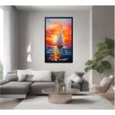 Ver imagem 2 de Quadro Decorativo Abstrato Canvas Moldura Filete Barco Navio Salas Gg