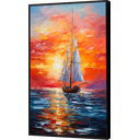 Ver imagem 1 de Quadro Decorativo Abstrato Canvas Moldura Filete Barco Navio Salas Gg
