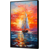 Quadro Decorativo Abstrato Canvas Moldura Filete Barco Navio Salas Gg - 1