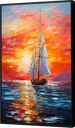 Ver imagem 1 de Quadro Decorativo Abstrato Canvas Moldura Filete Barco Navio Salas Gg