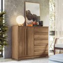 Ver imagem 5 de Comoda 2 Portas 5 Gavetas Malaga Gold com Pés Jatobá Acetinado - Santos Andirá