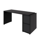 Ver imagem 3 de Mesa Escrivaninha 1,5m C/ Balcão e Armário Aéreo 2 Portas F5 Cor:preto
