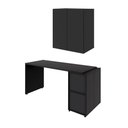 Ver imagem 2 de Mesa Escrivaninha 1,5m C/ Balcão e Armário Aéreo 2 Portas F5 Cor:preto