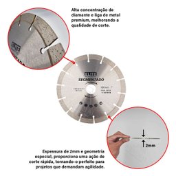 Elite - Kit 3 Discos Diamantado Segmentado 180mm 7 Polegadas - 4