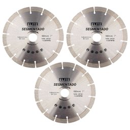 Elite - Kit 3 Discos Diamantado Segmentado 180mm 7 Polegadas - 1